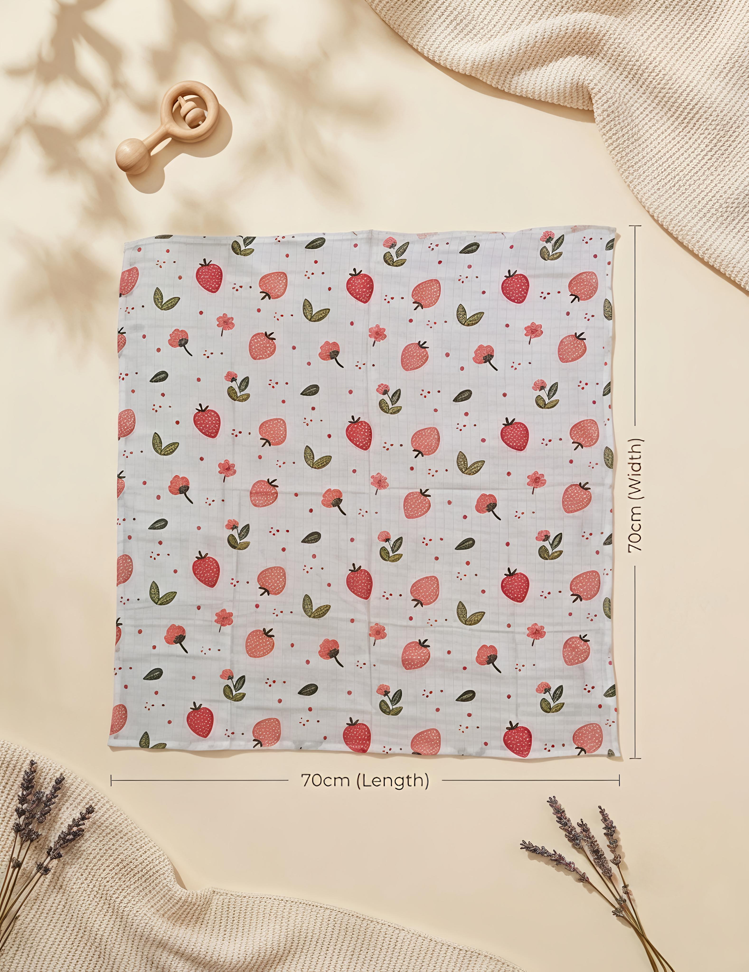 Desert Bunny & White Berry | Muslin Towel | 100% Premium Cotton | Pack of 2