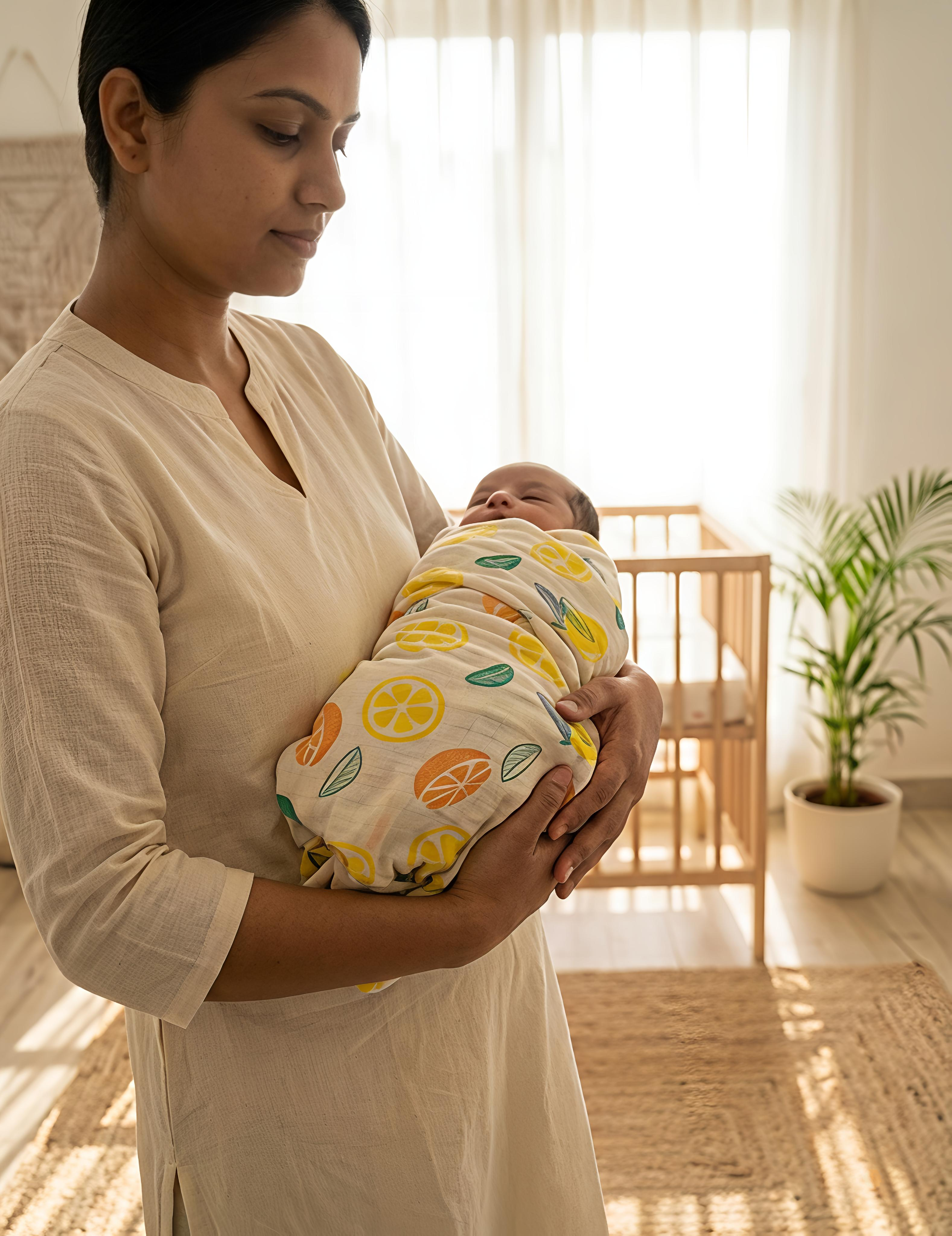 White Dino & Citrus Lime | Muslin Towel | 100% Premium Cotton | Pack of 2