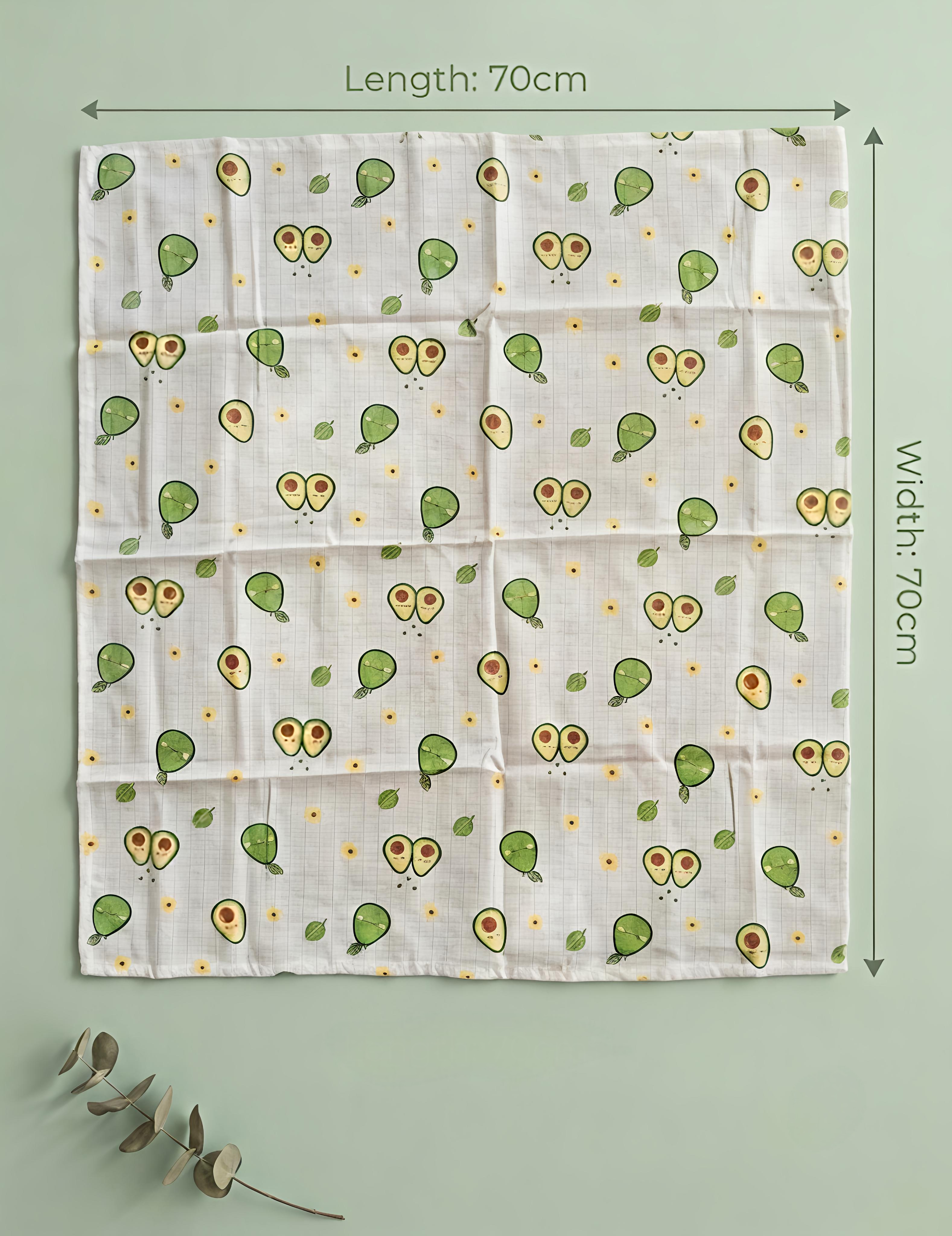 Desert Bunny & Creamy Avocado | Muslin Towel | 100% Premium Cotton | Pack of 2