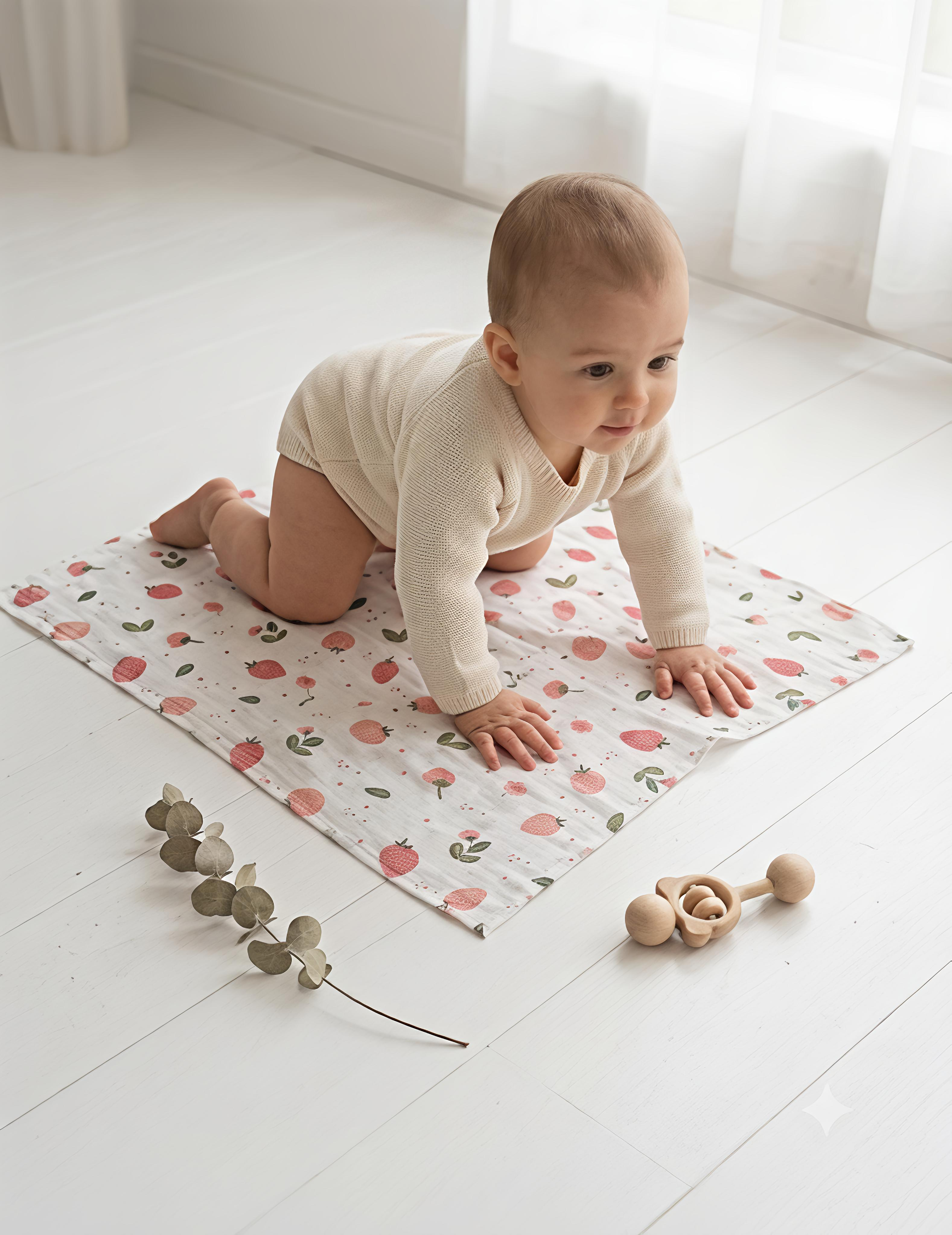 Desert Bunny & White Berry | Muslin Towel | 100% Premium Cotton | Pack of 2