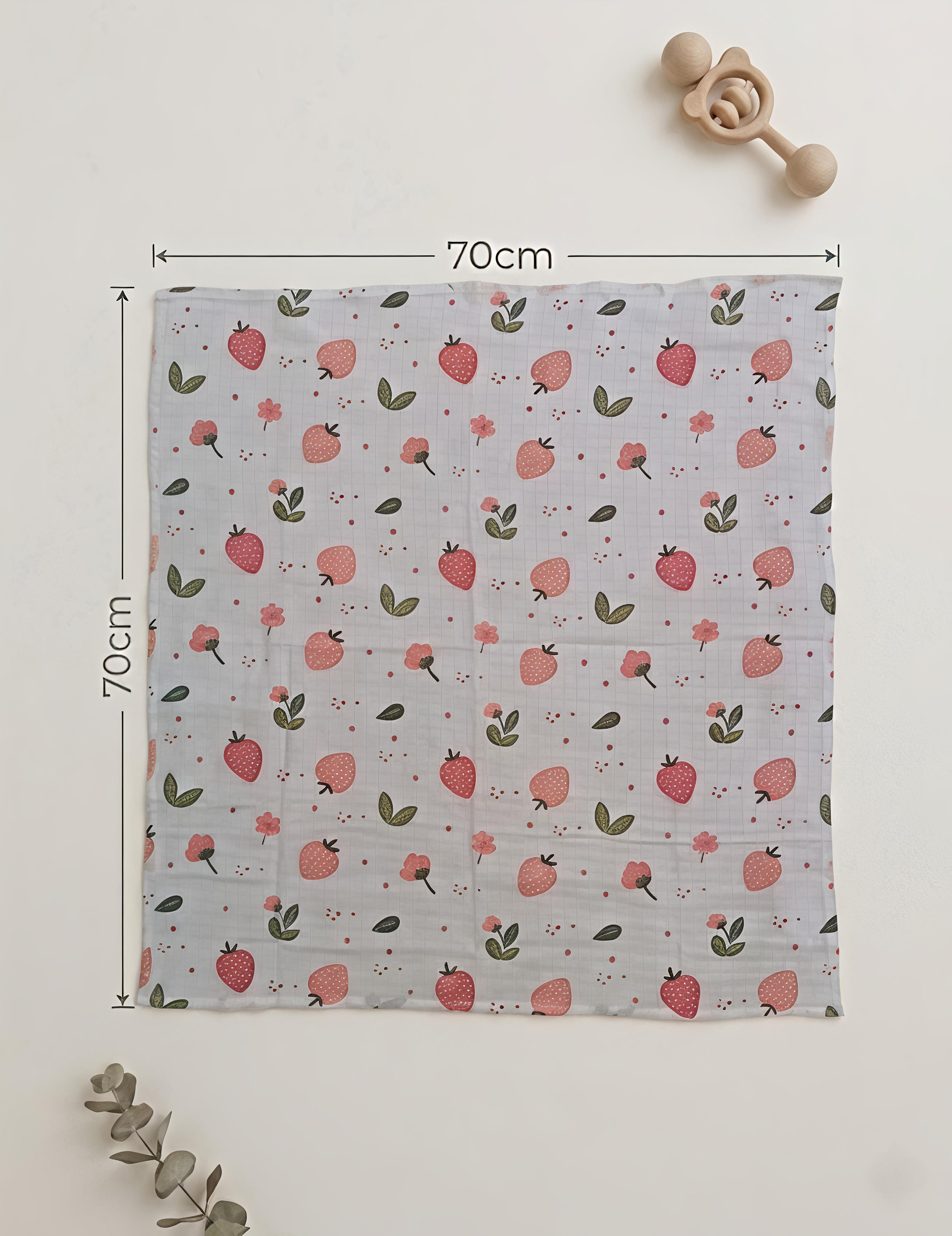 Desert Bunny & White Berry | Muslin Towel | 100% Premium Cotton | Pack of 2