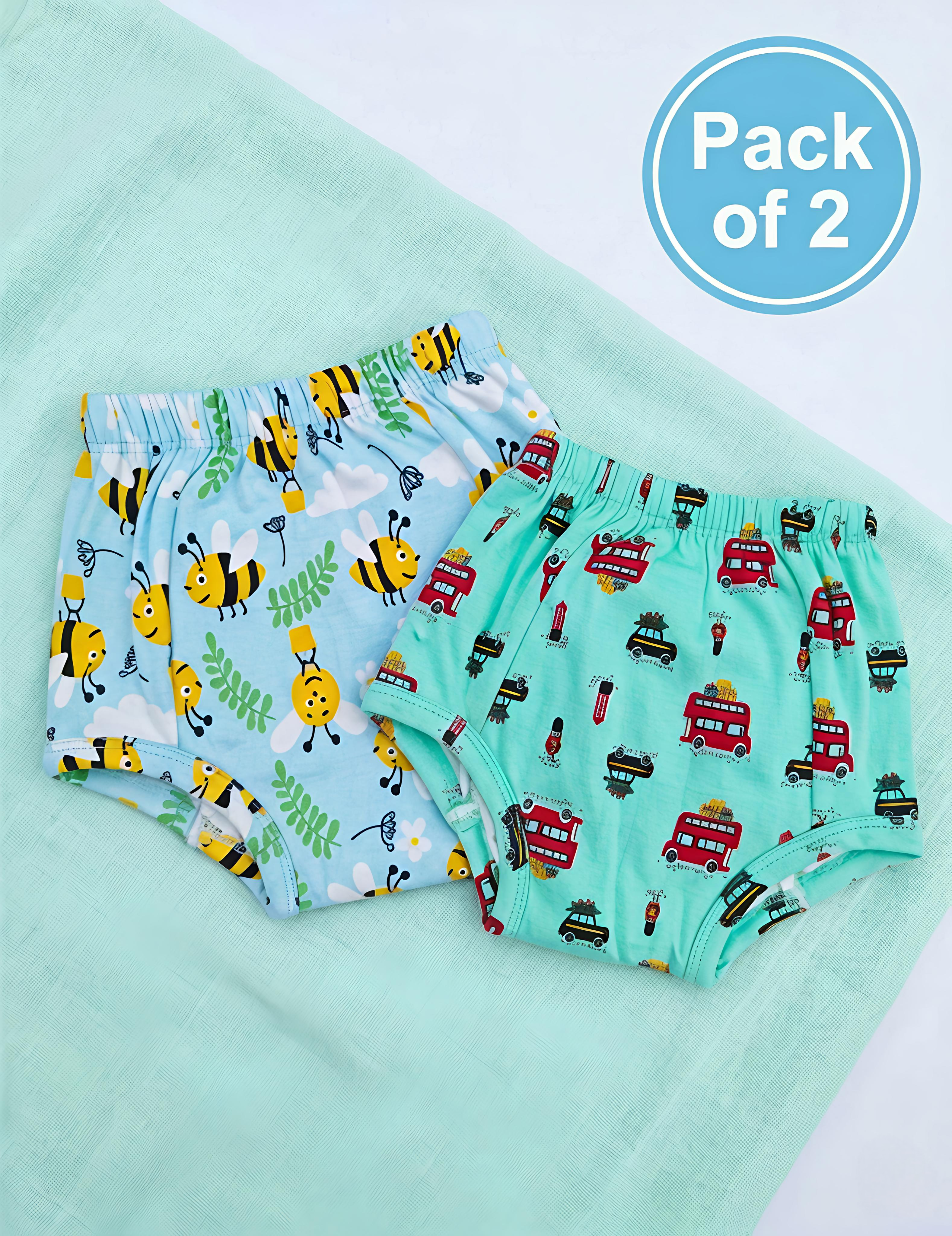 Buzzing Bees & London Bus | Reusable Cloth Diapers | Pack of 2