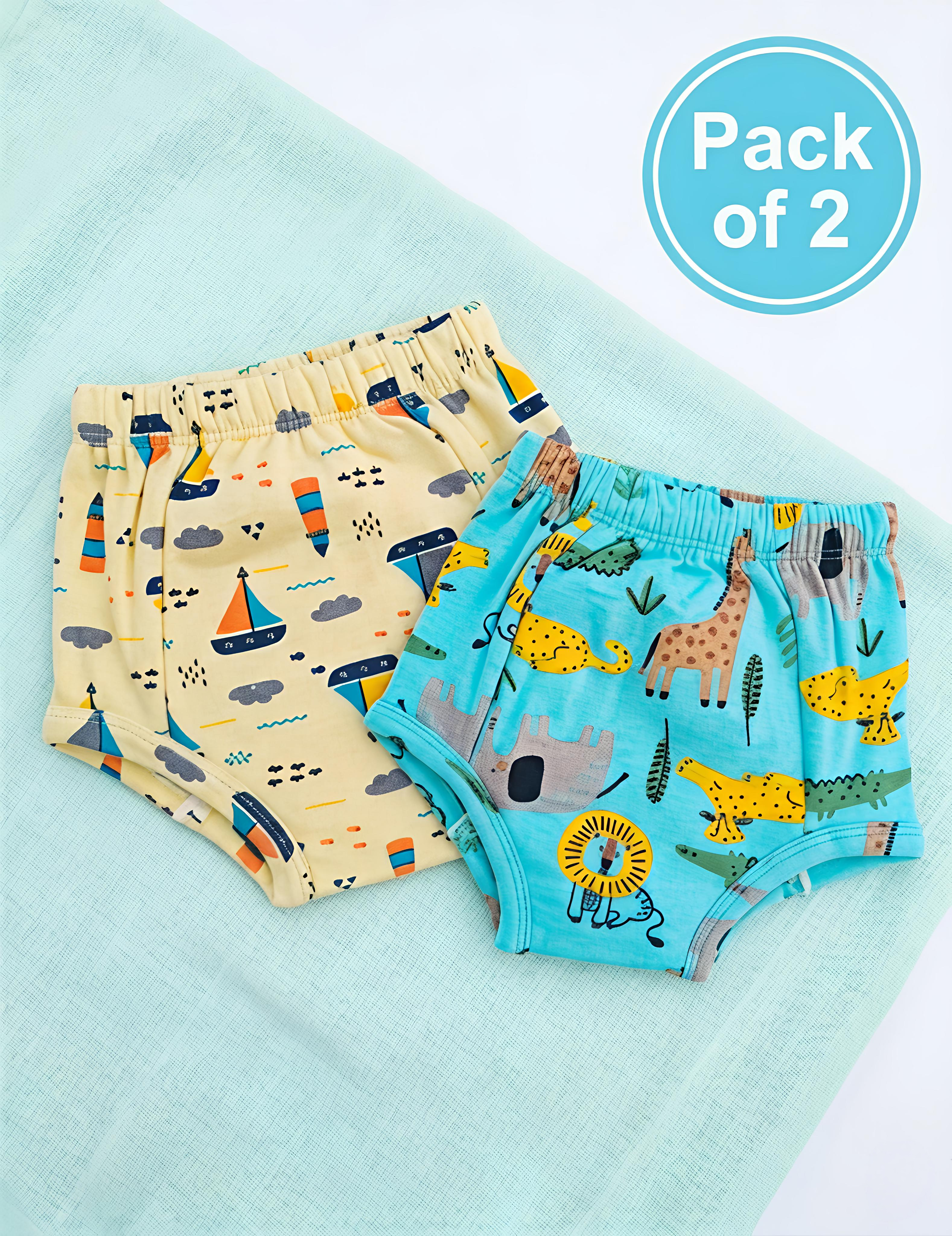 Nautical Sailboat & Jungle Safari | Reusable Cloth Diapers | Pack of 2