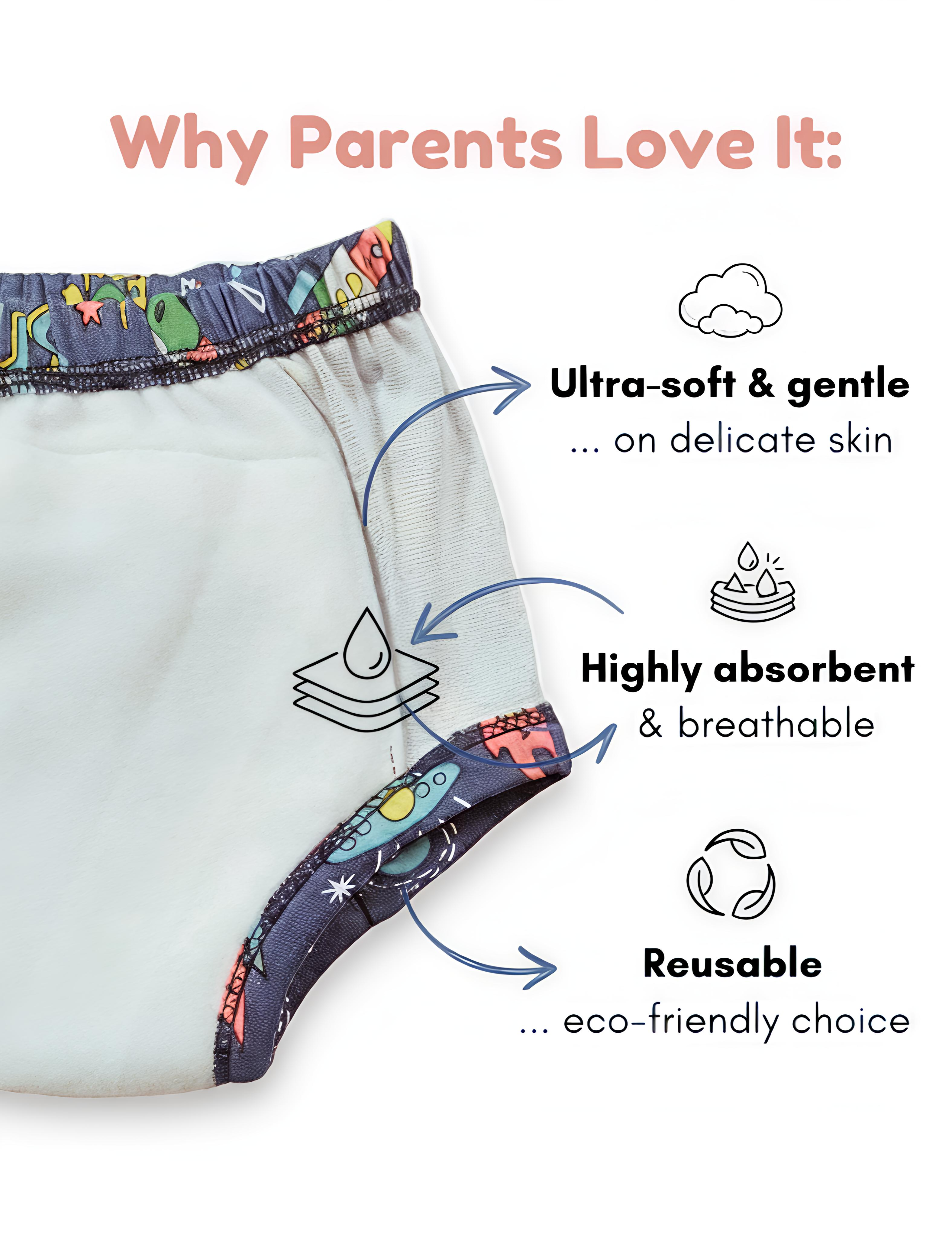 Madagascar Island | Reusable Cloth Diapers | Pack of 12