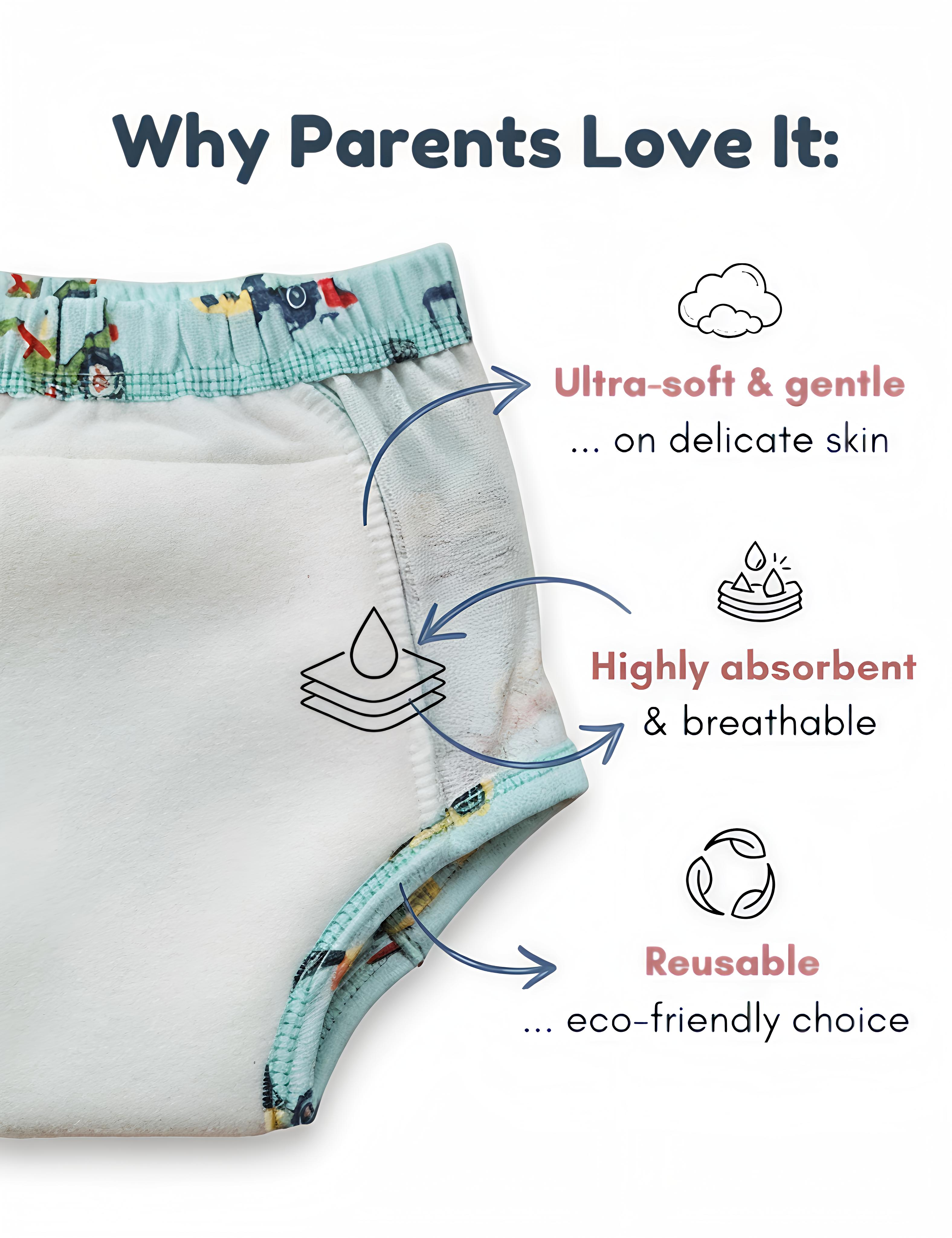 String Lights & Massive Machines | Reusable Cloth Diapers | Pack of 2