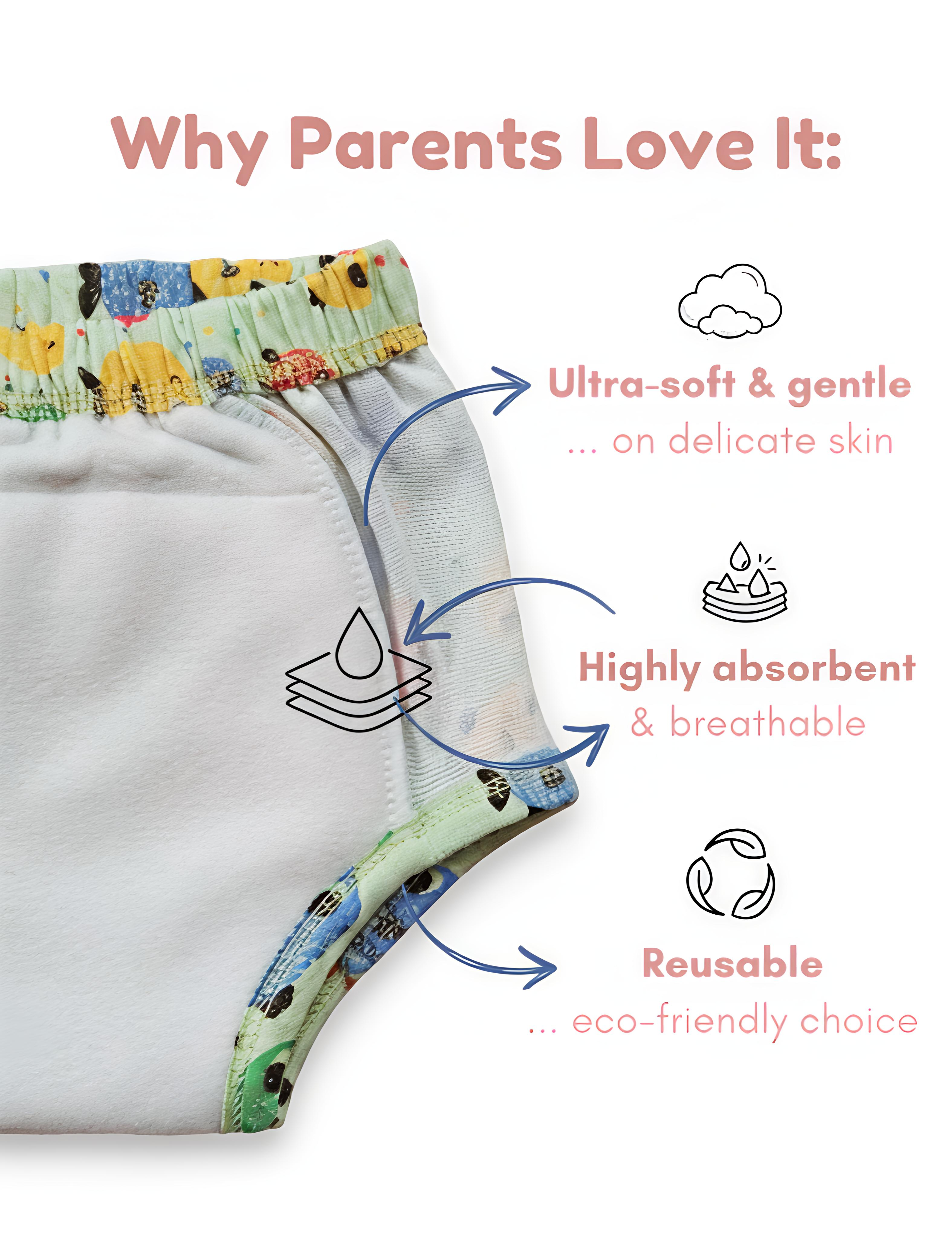 Playful Fish & Summer Melon | Reusable Cloth Diapers | Pack of 2