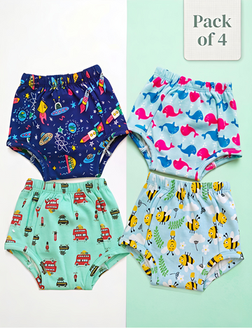 Wonder World | Reusable Cloth Diapers | Pack of 4