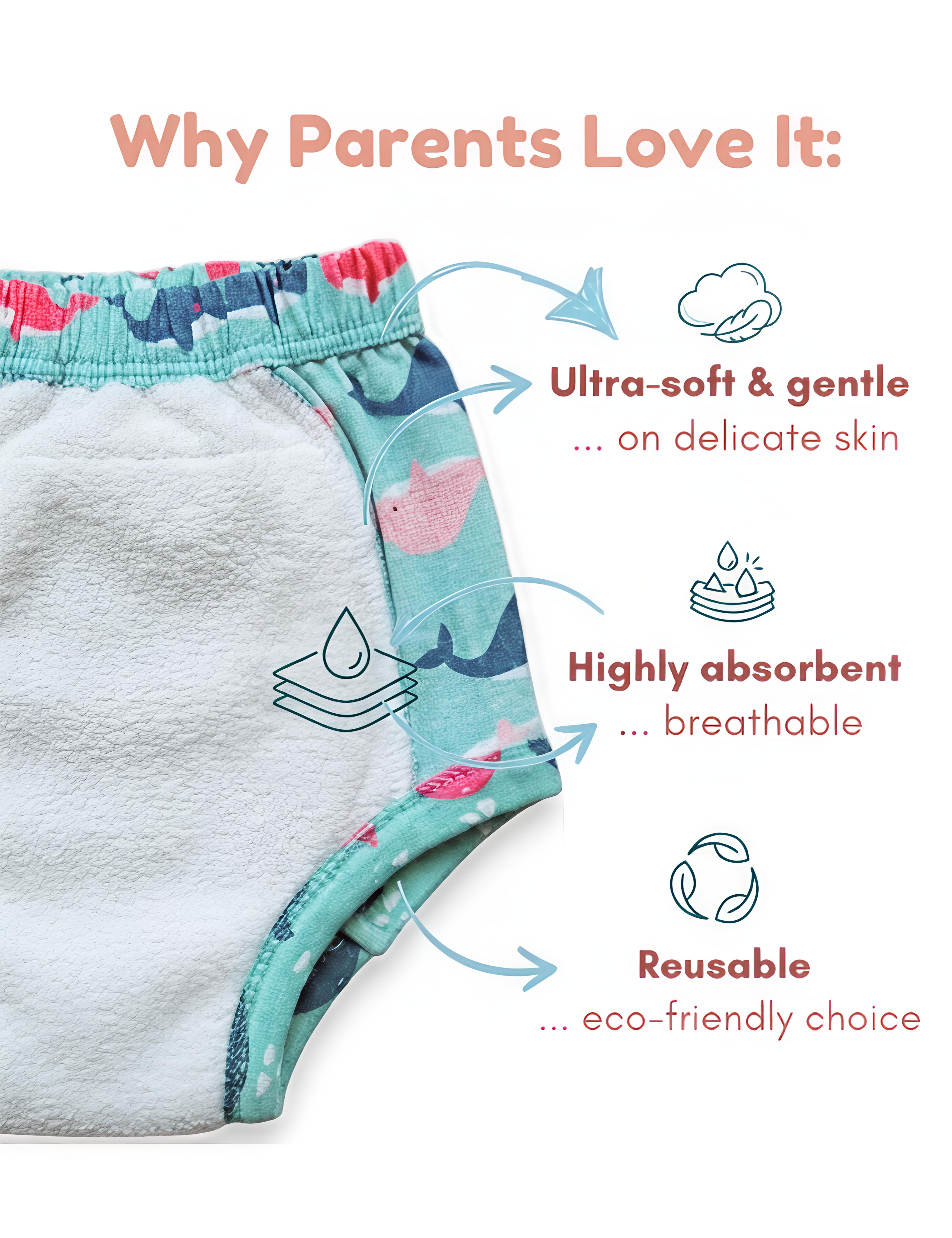 Cosmic Galaxy & Happy Whales | Reusable Cloth Diapers | Pack of 2