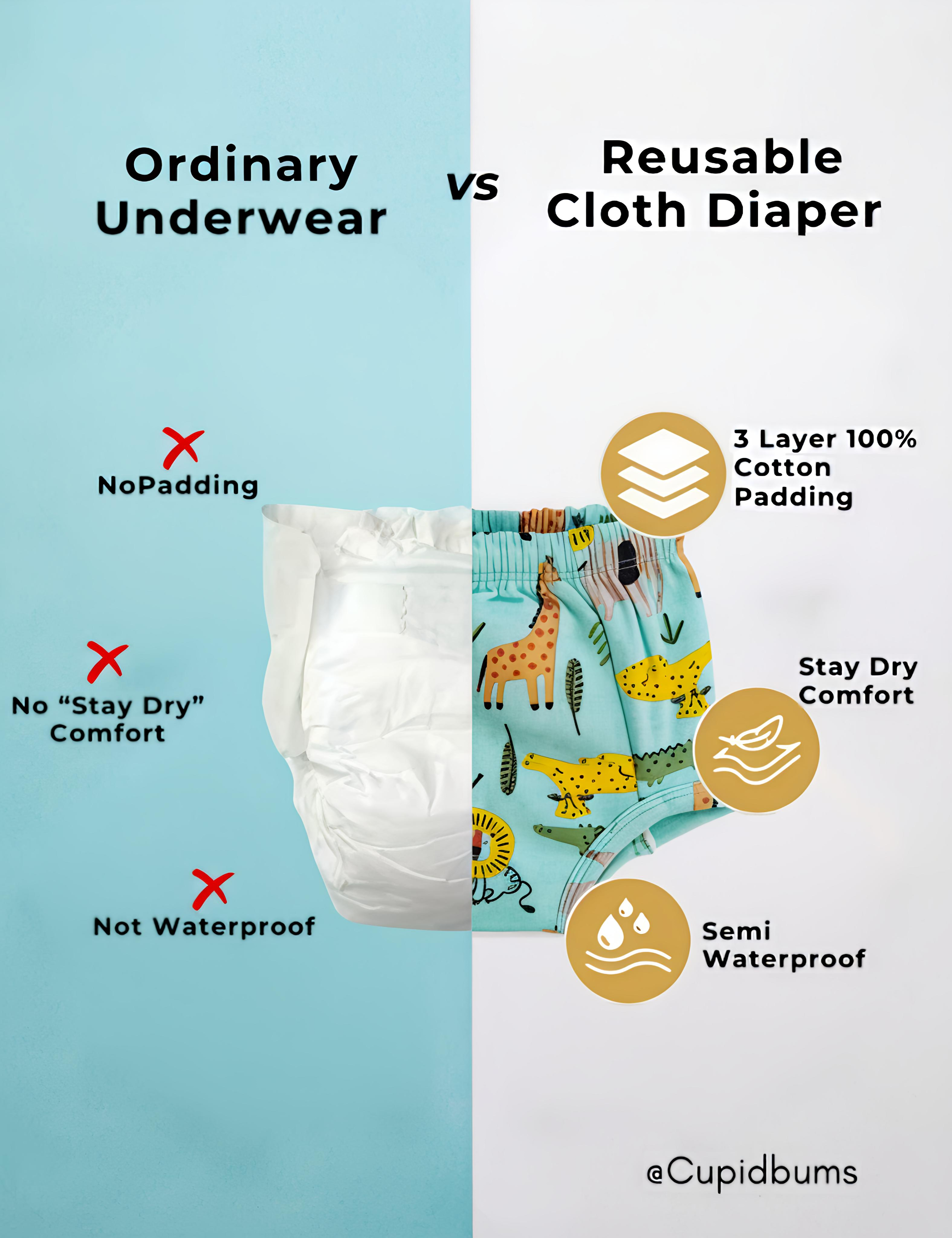 Nautical Sailboat & Jungle Safari | Reusable Cloth Diapers | Pack of 2