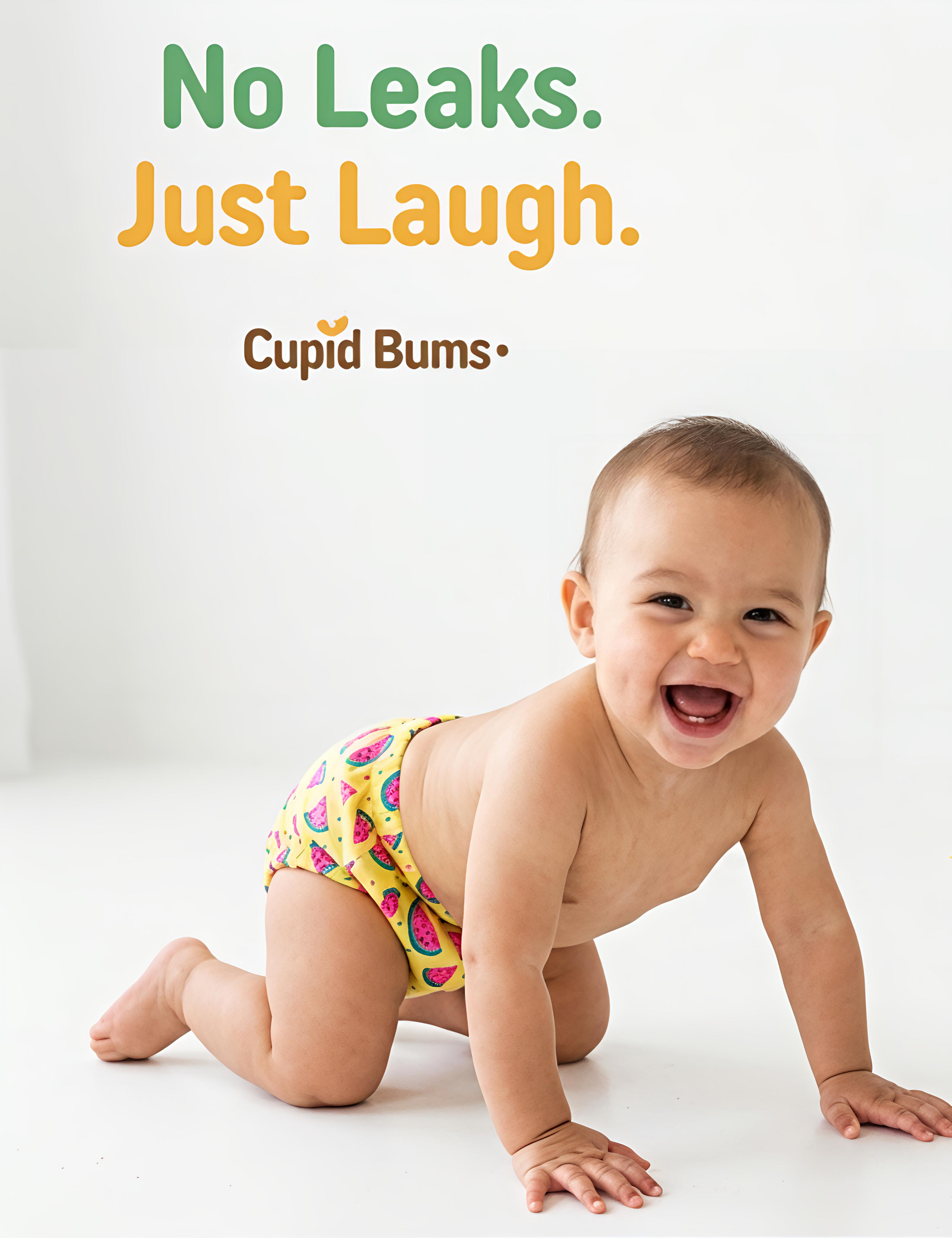 Playful Fish & Summer Melon | Reusable Cloth Diapers | Pack of 2