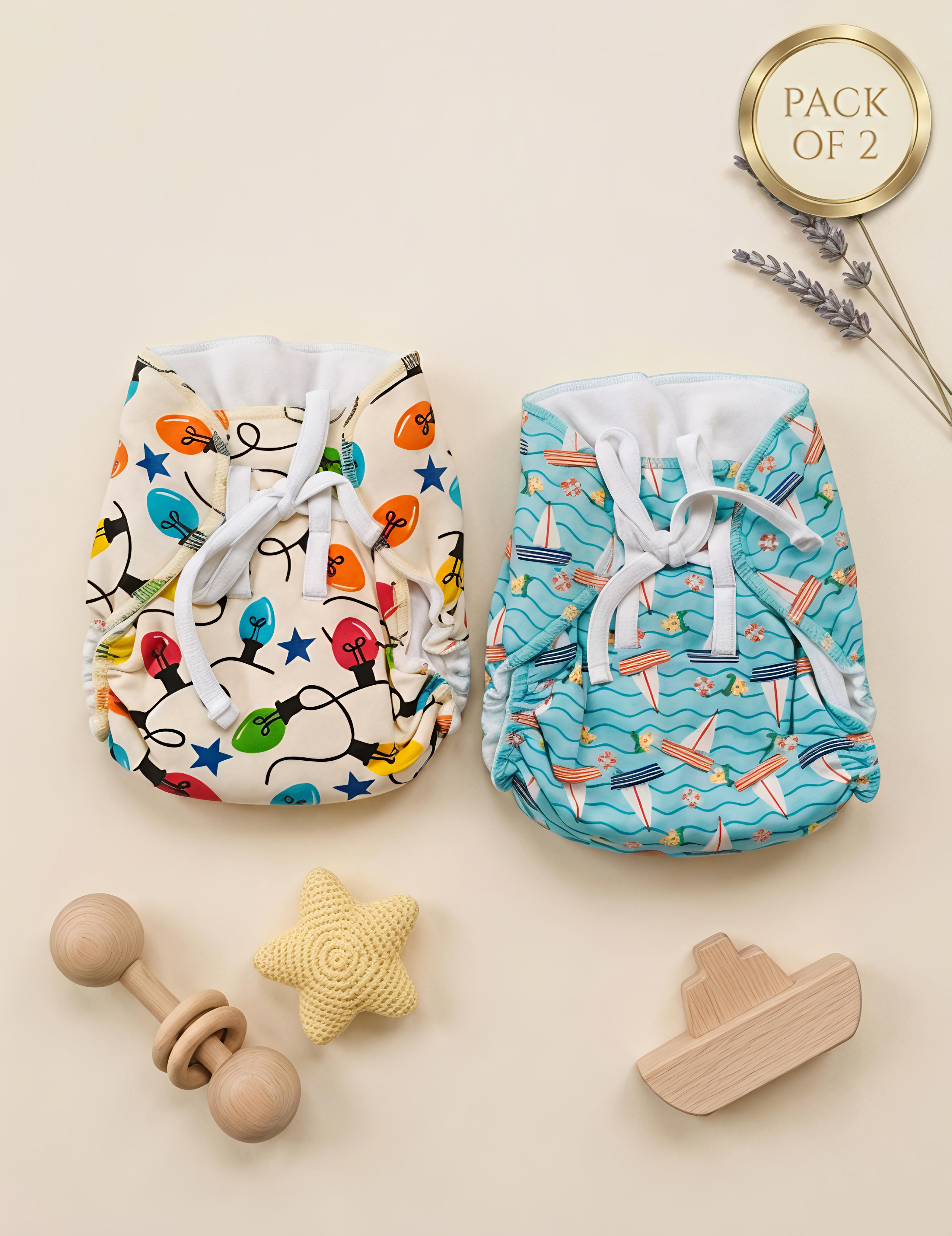 Surf & Shine | Langot - Padded Nappies | Pack of 2