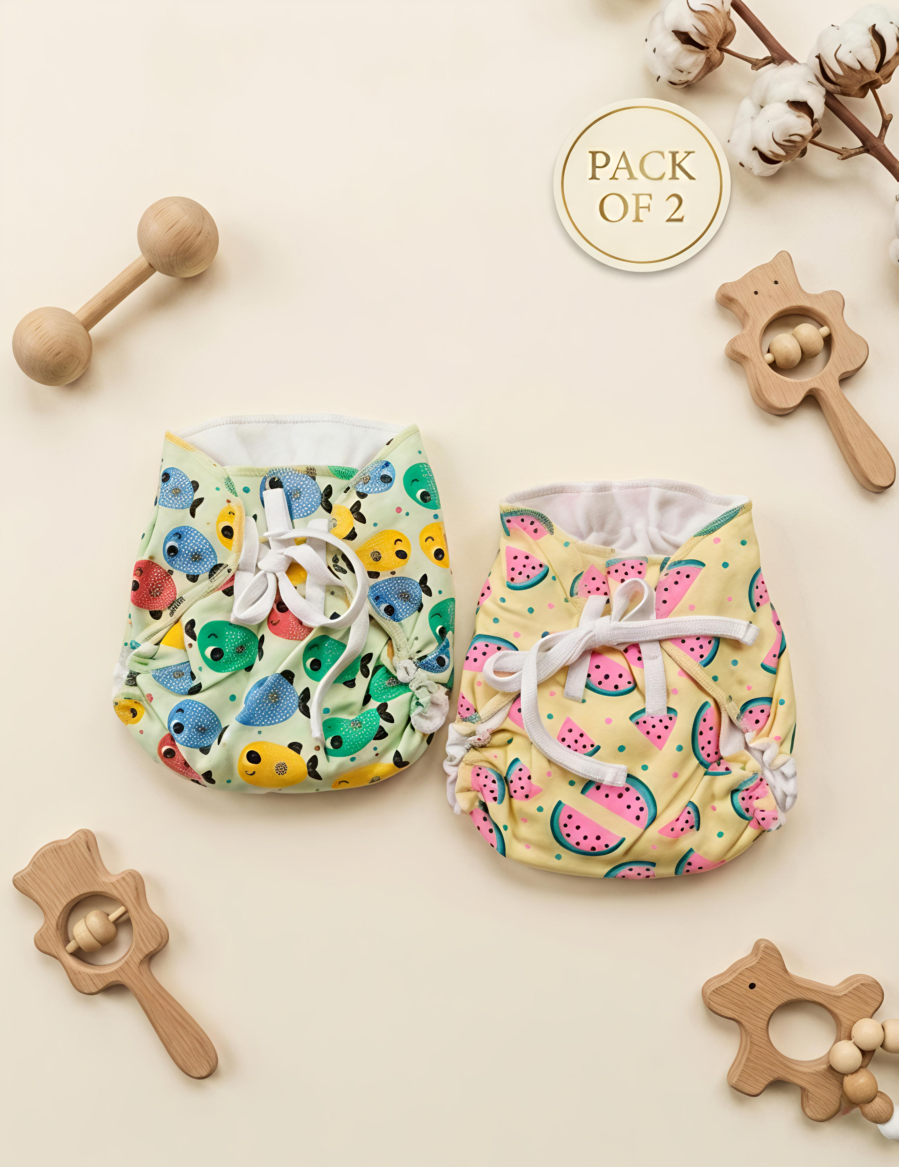 Summer Splash | Langot - Padded Nappies | Pack of 2