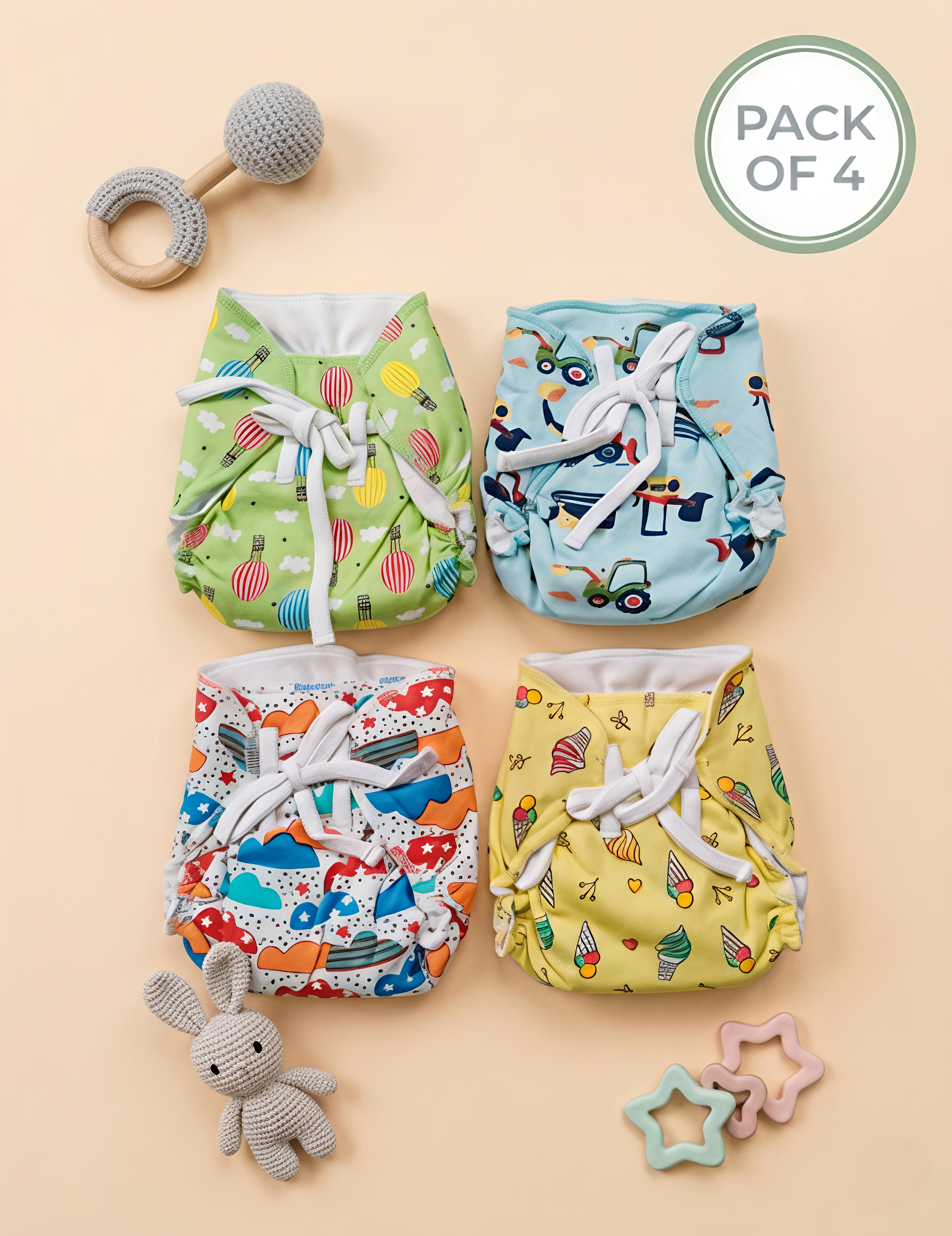 Playtime Parades | Langot - Padded Nappies | Pack of 4