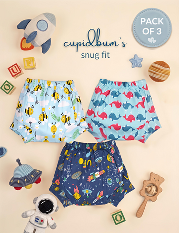Wonder World Trio | Reusable Cloth Diapers | Pack of 3