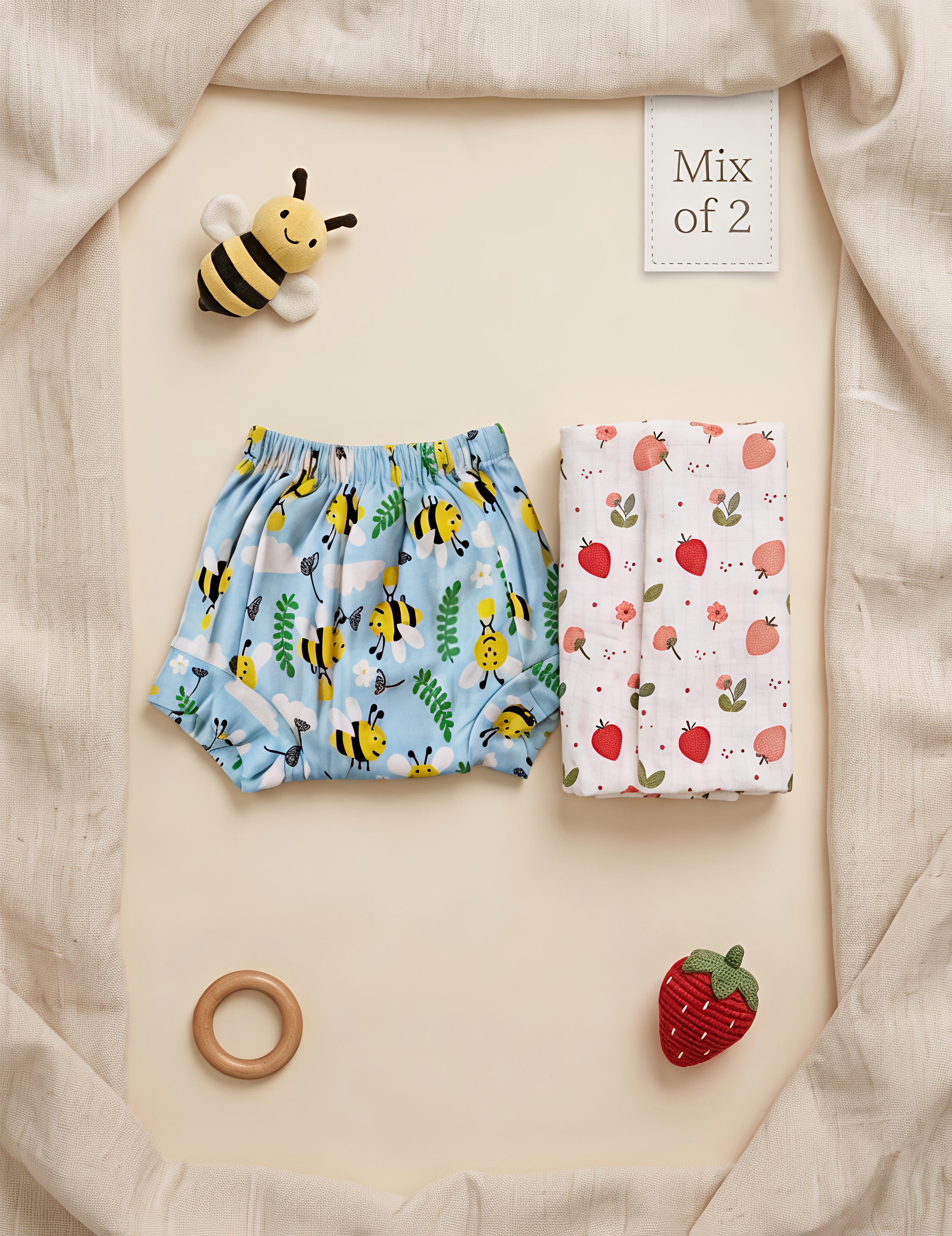 Bee Team & Berry Blossom | Dipe & Wipe | Mix of 2