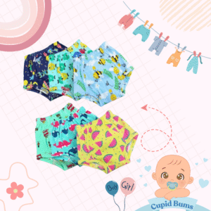 Pack of 6 - Padded Underwear | Reusable Cloth Diapers for babies Potty Training Pants | Mixed Colours