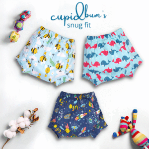 Pack of 3 - Snug Fit Padded Shorts | Reusable Cloth Diapers / Babies Potty Training Pants | Mixed Colors Only