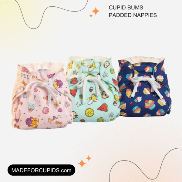 Pack of 3 - Mess Free Padded Nappies | Quick Pee Absorption | Mixed Colors Only | 30% Off