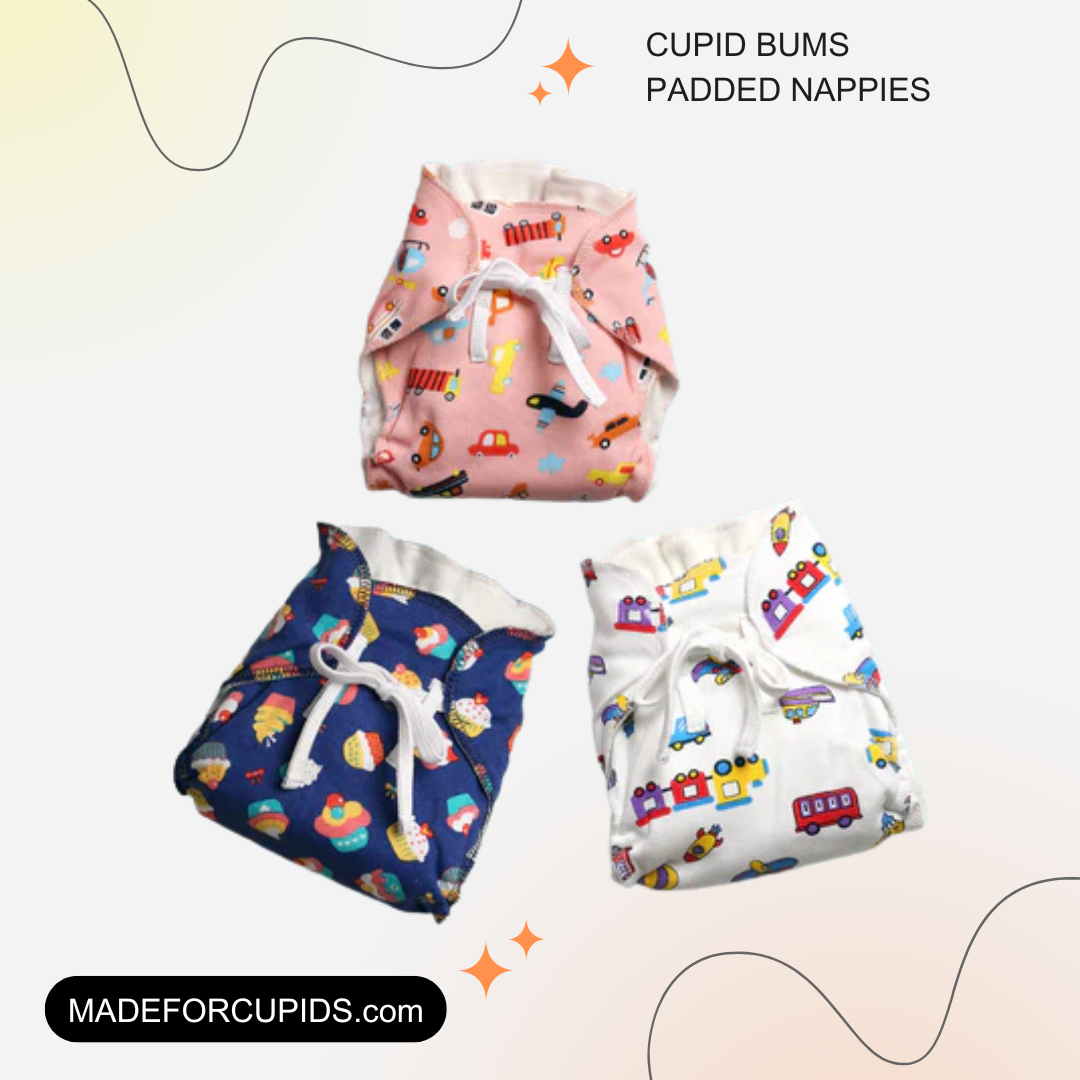 Pack of 3 - Mess Free Padded Nappies | Quick Pee Absorption | Mixed Colors Only | 30% Off - Image 4