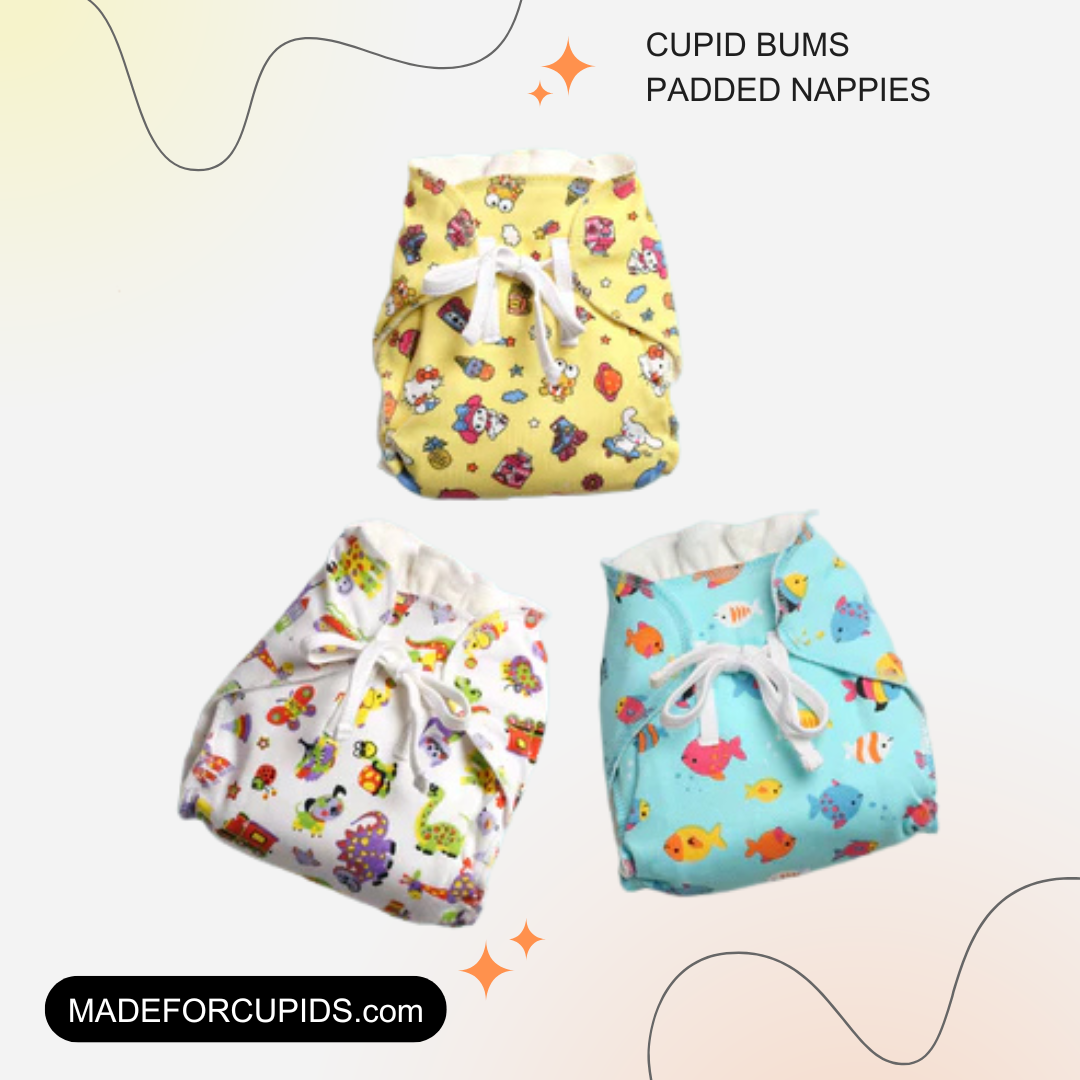 Pack of 3 - Mess Free Padded Nappies | Quick Pee Absorption | Mixed Colors Only | 30% Off - Image 3