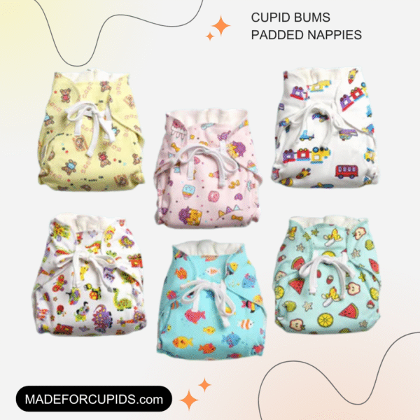Pack of 6 - Mess Free Padded Nappies | Quick Pee Absorption | Mixed Colors Only | 30% Off - Image 2
