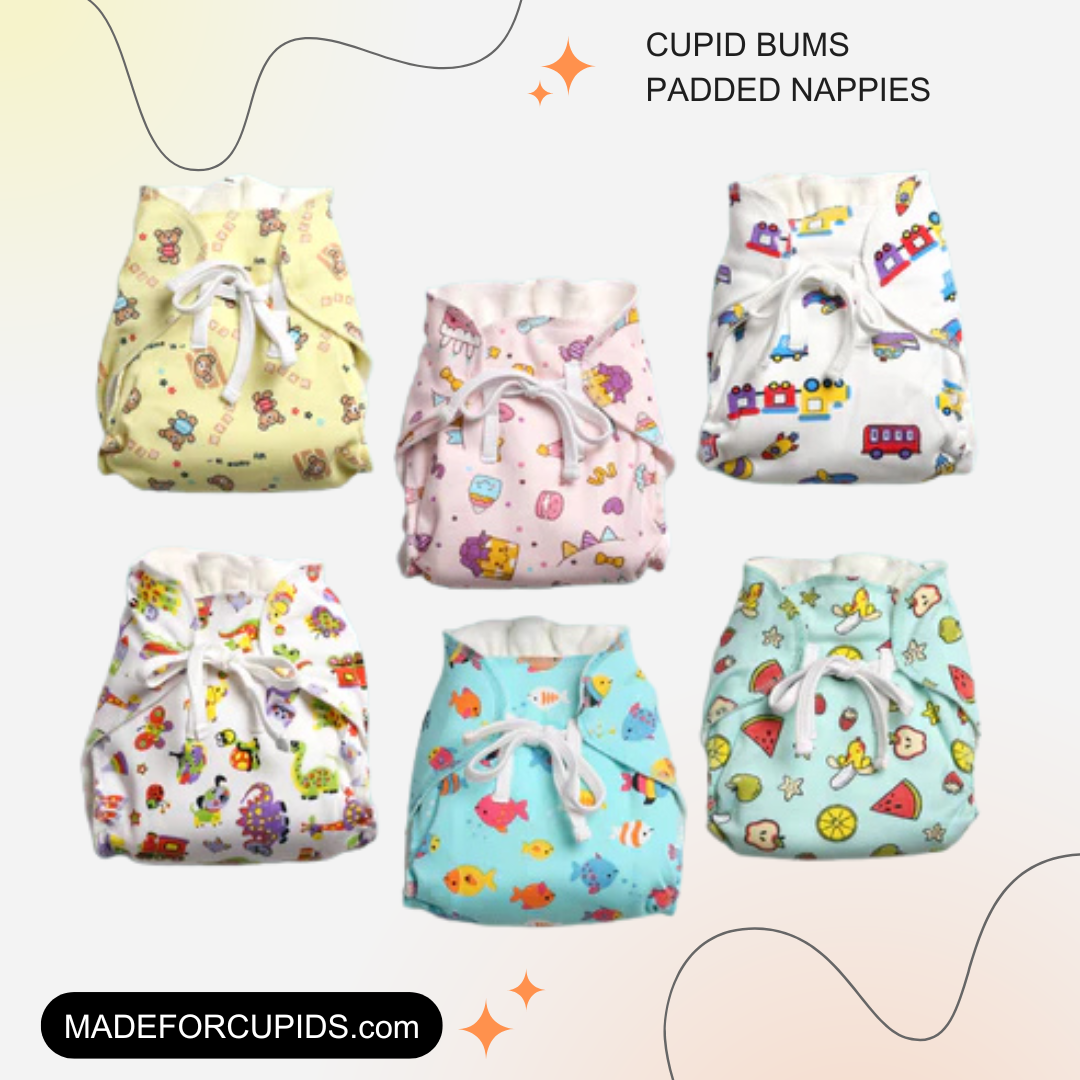 Pack of 6 - Mess Free Padded Nappies | Quick Pee Absorption | Mixed Colors Only | 30% Off - Image 2