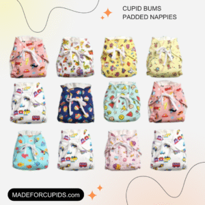 Pack of 12 - Mess Free Padded Nappies | Quick Pee Absorption | Mixed Colors Only | 30% Off